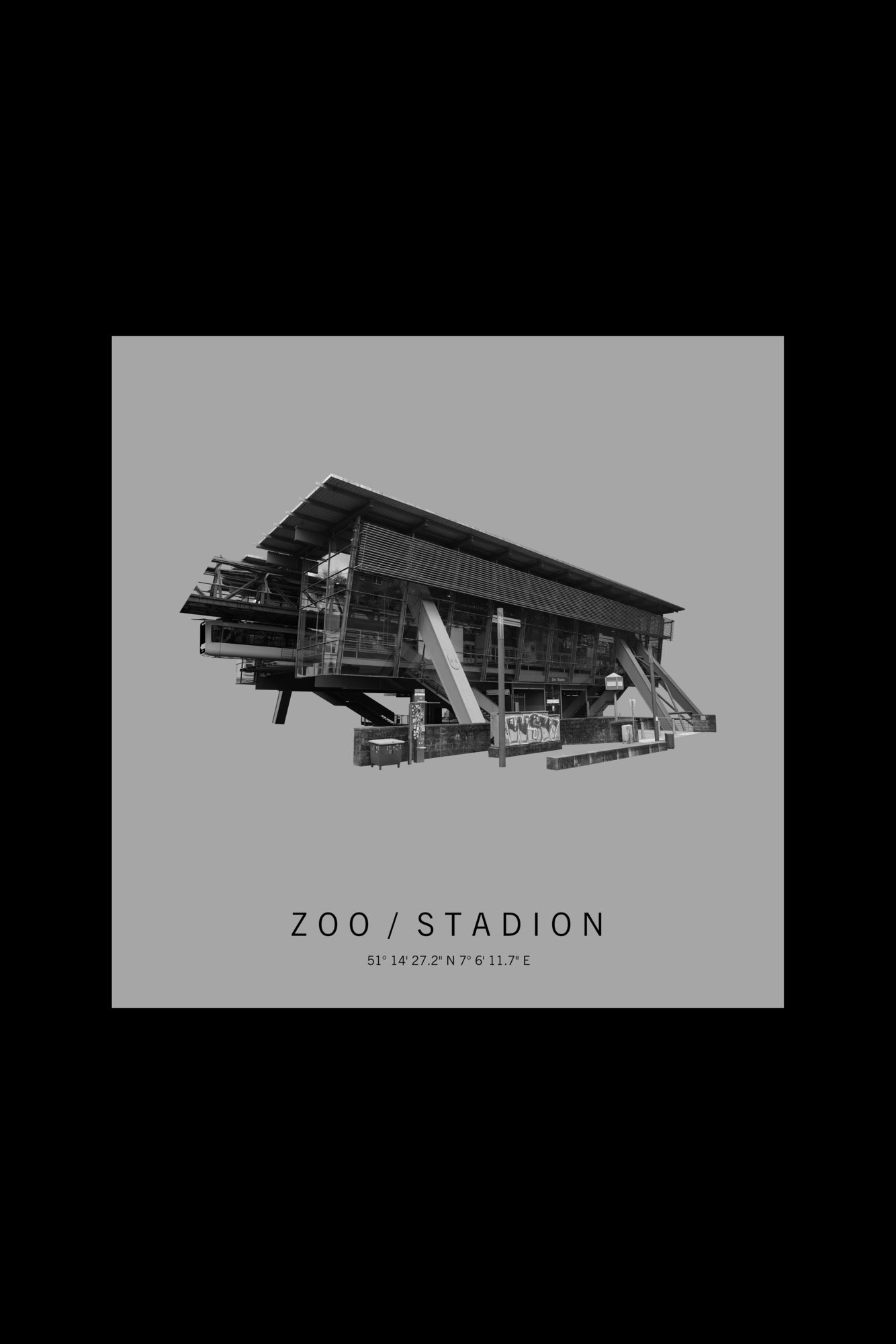 Art Edition Wandbild "zoo/stadion" hellgrau