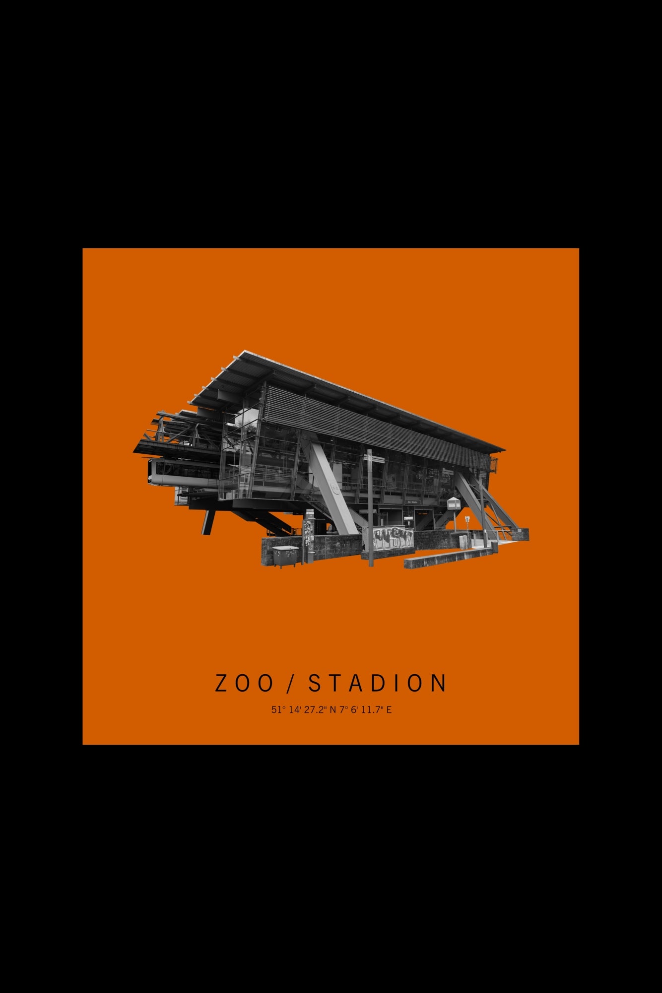 Art Edition Wandbild "zoo/stadion" orange