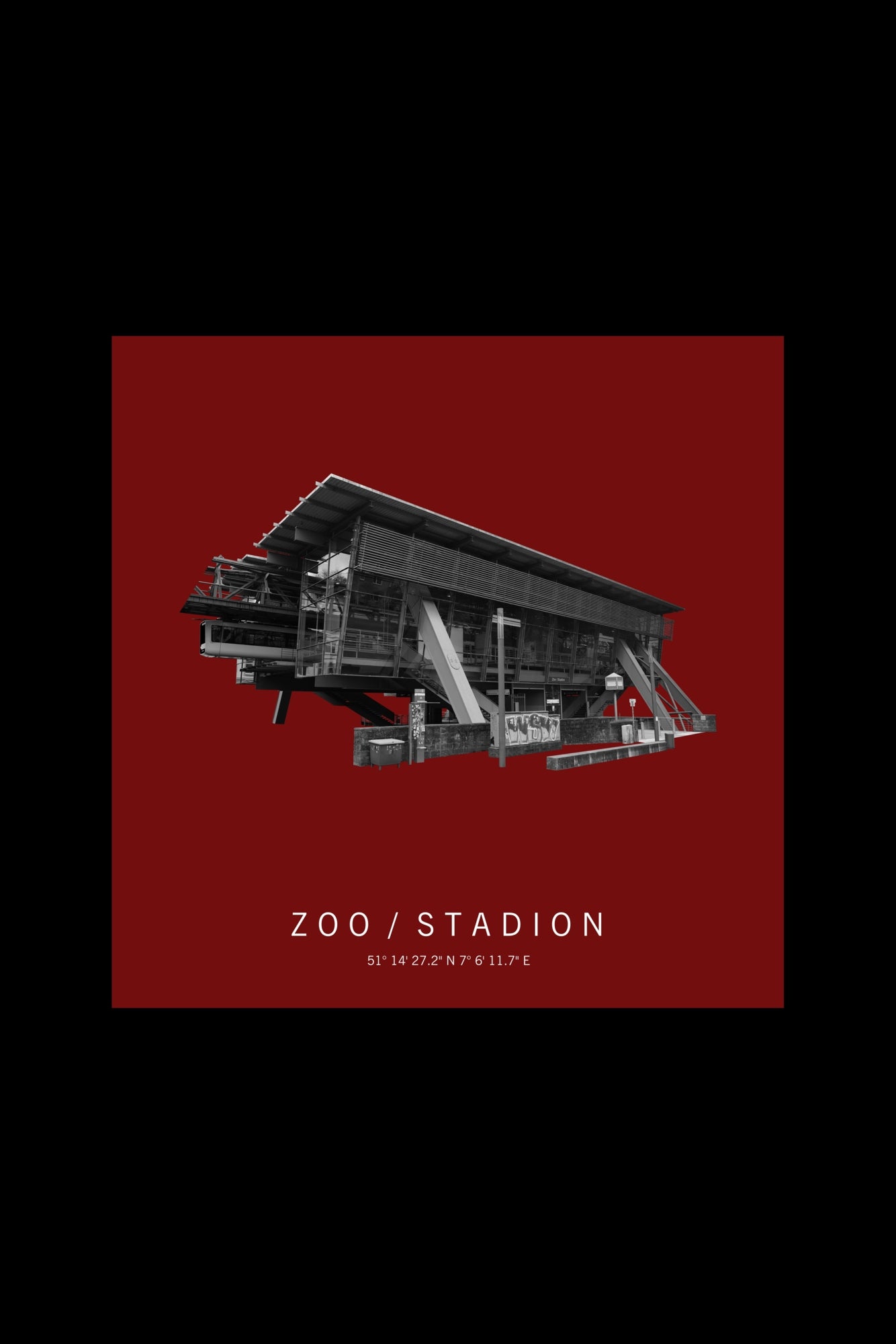 Art Edition Wandbild "zoo/stadion" rot
