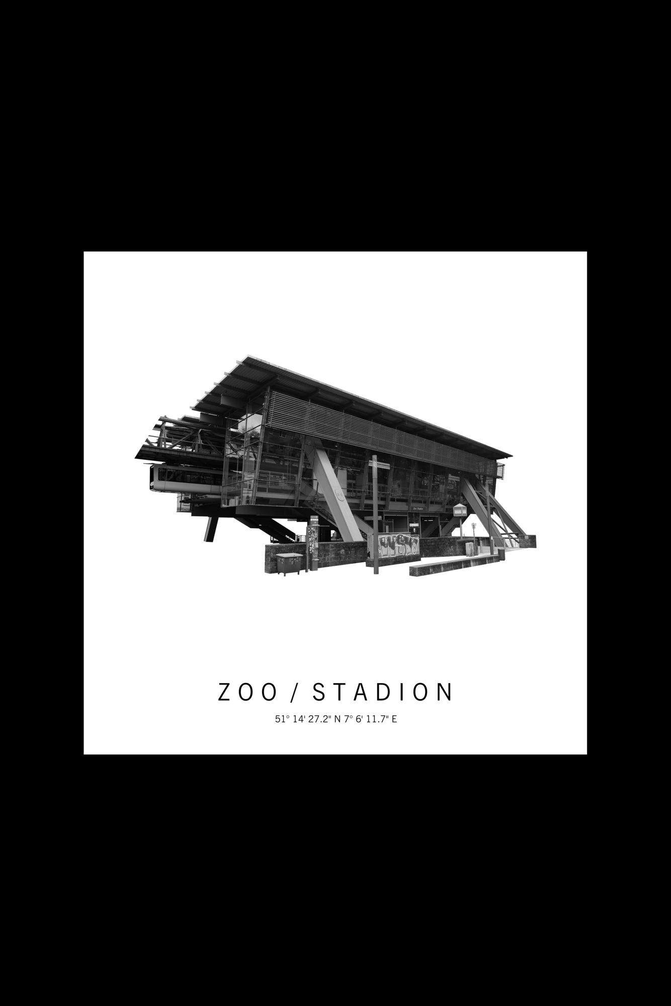 Art Edition Wandbild "zoo/stadion" weiß