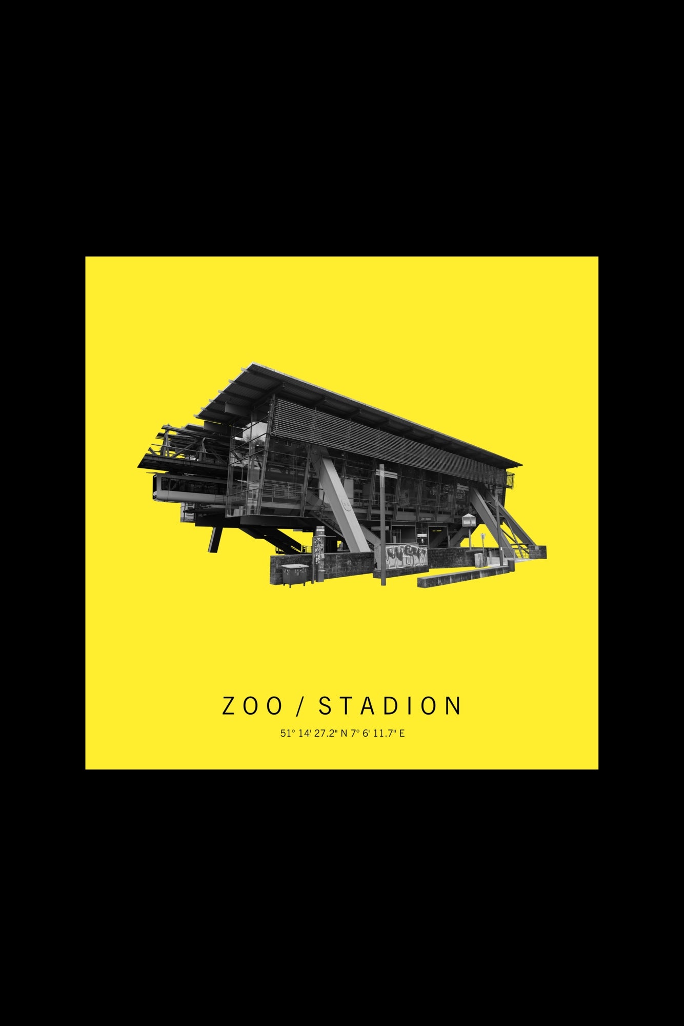 Art Edition Wandbild "zoo/stadion" gelb