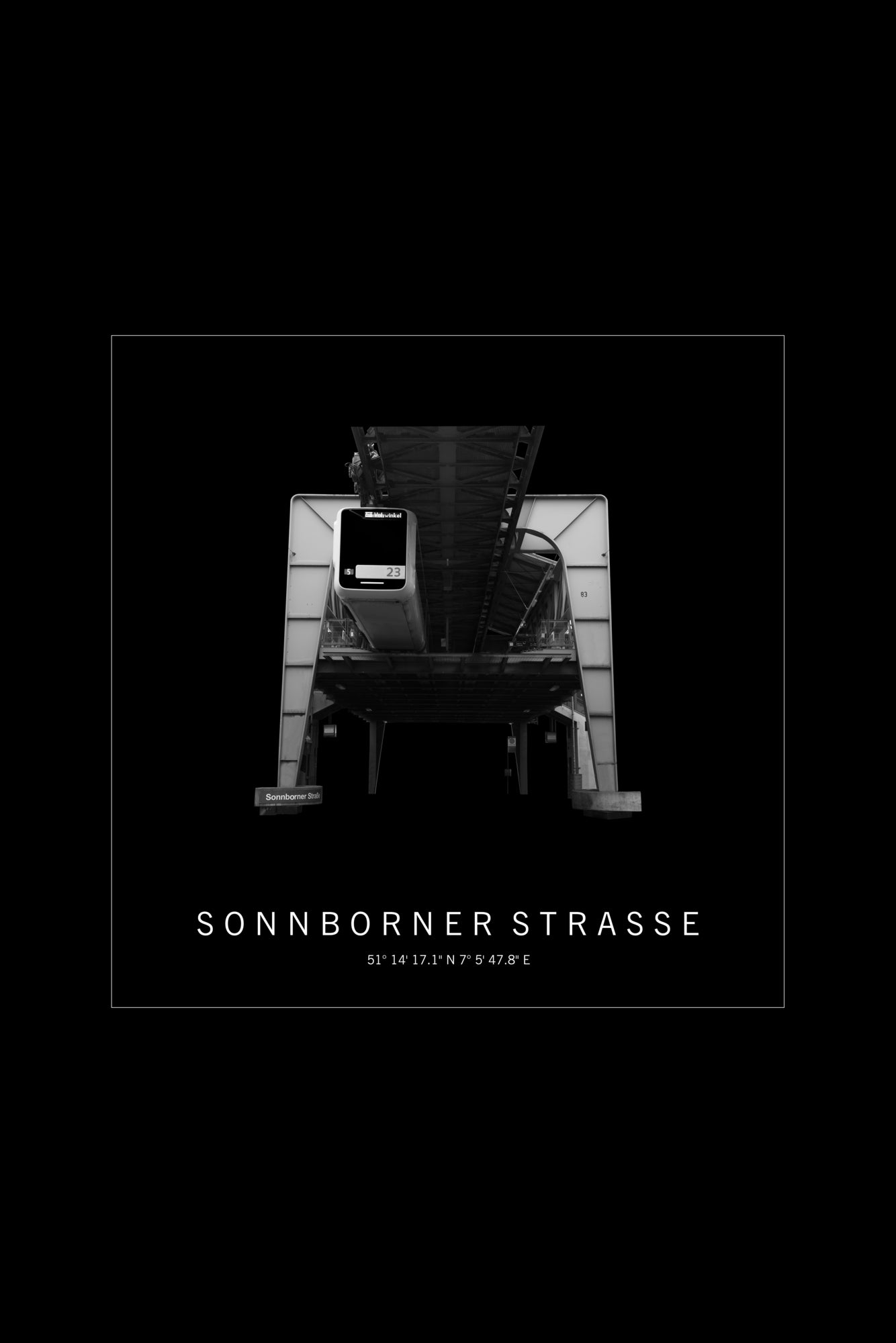 Art Edition Wandbild "sonnborner straße" schwarz