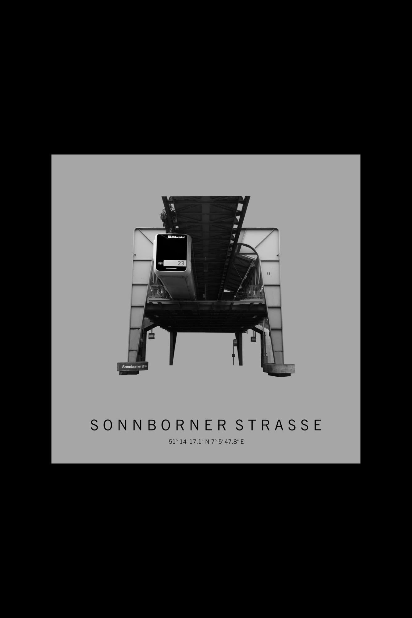 Art Edition Wandbild "sonnborner straße" hellgrau