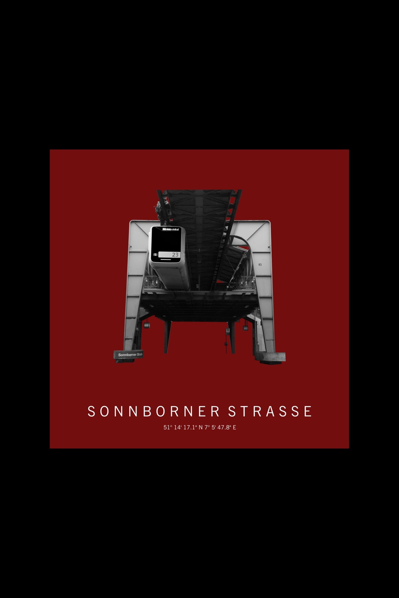 Art Edition Wandbild "sonnborner straße" rot