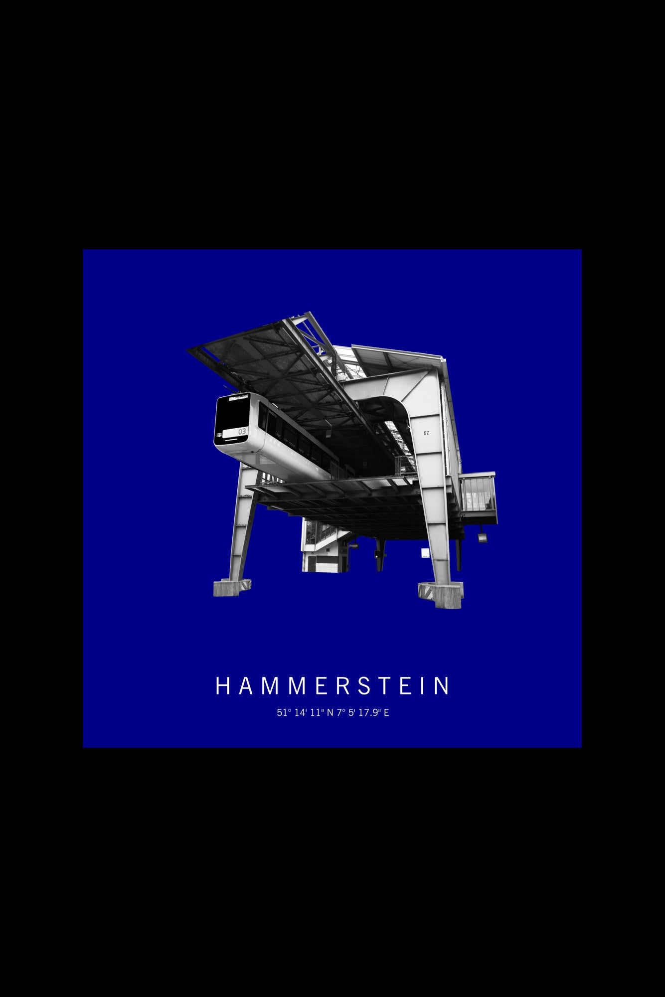 Art Edition Wandbild "hammerstein" dunkelblau