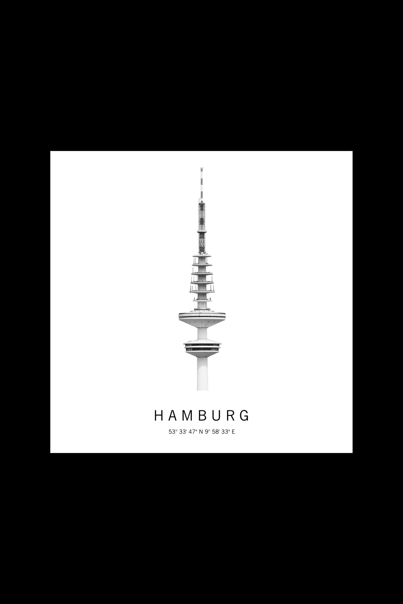 Art Edition Wandbild "Hamburg" weiß