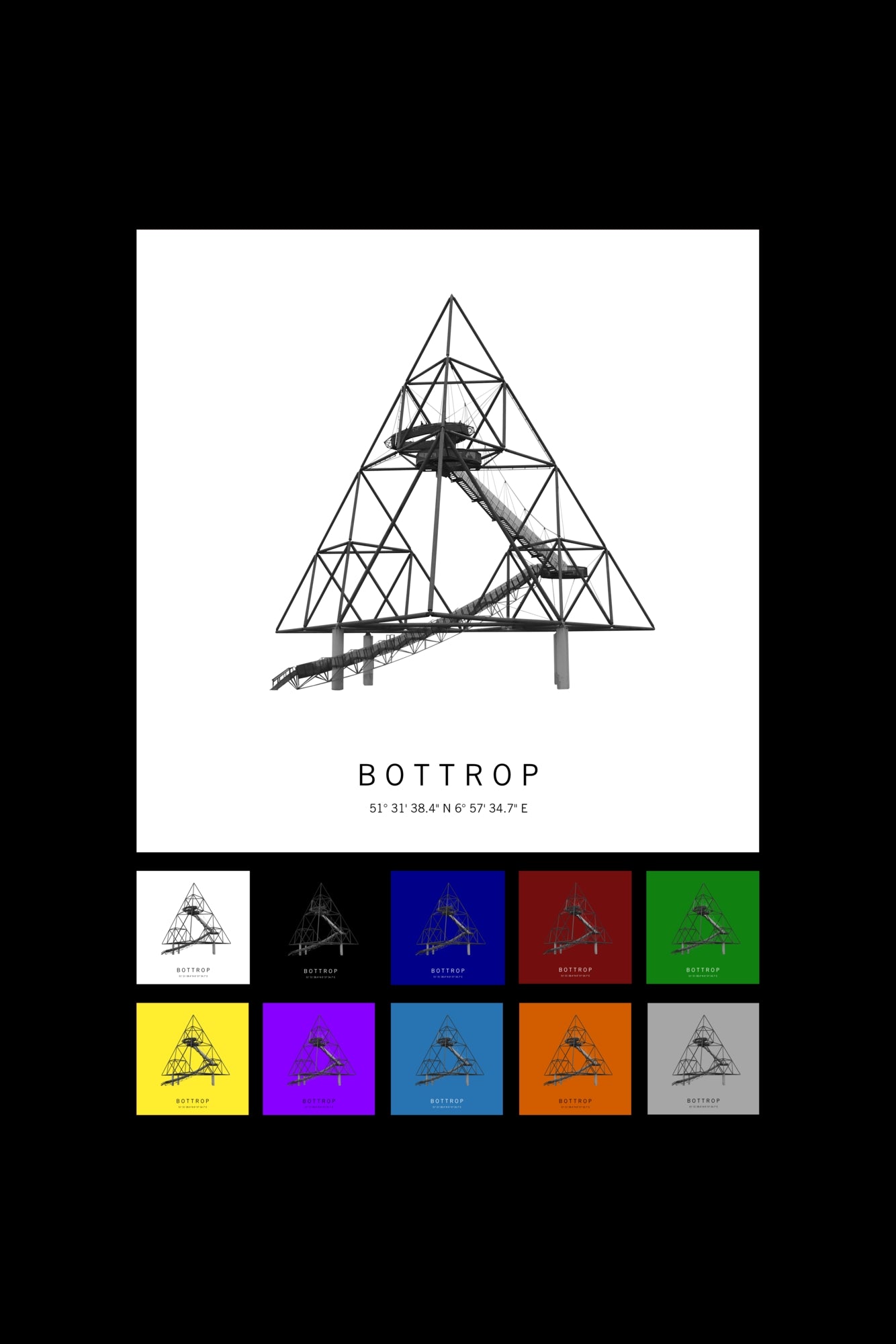 Art Edition Wandbild "Bottrop" weiß