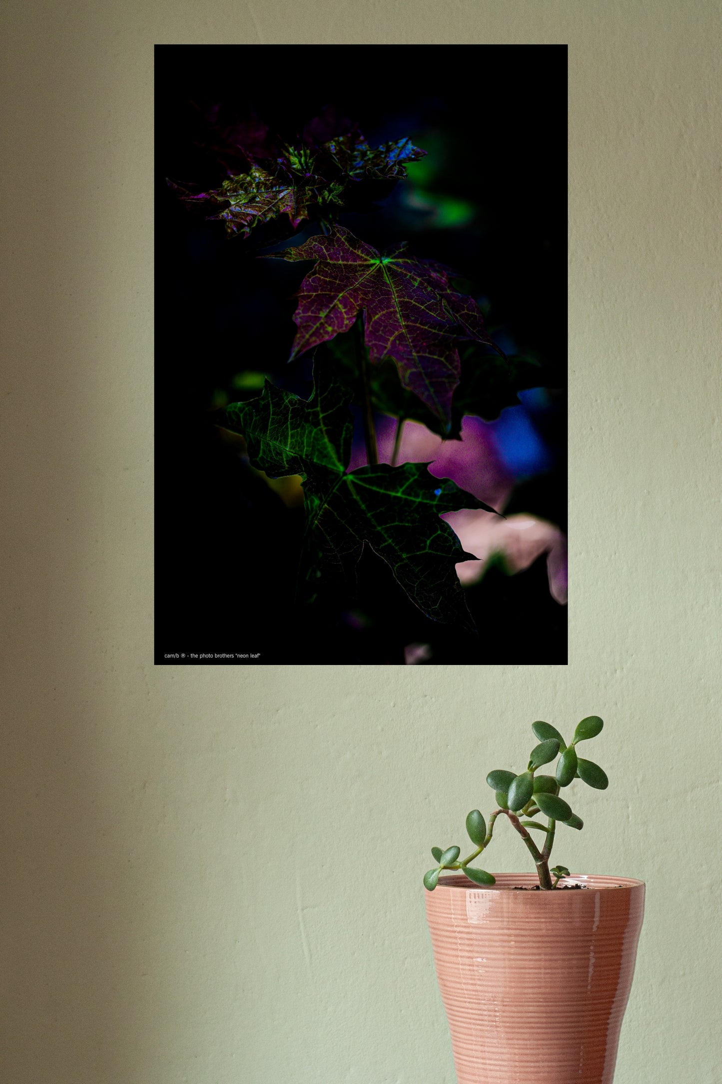 Wandbild "neon leaf"