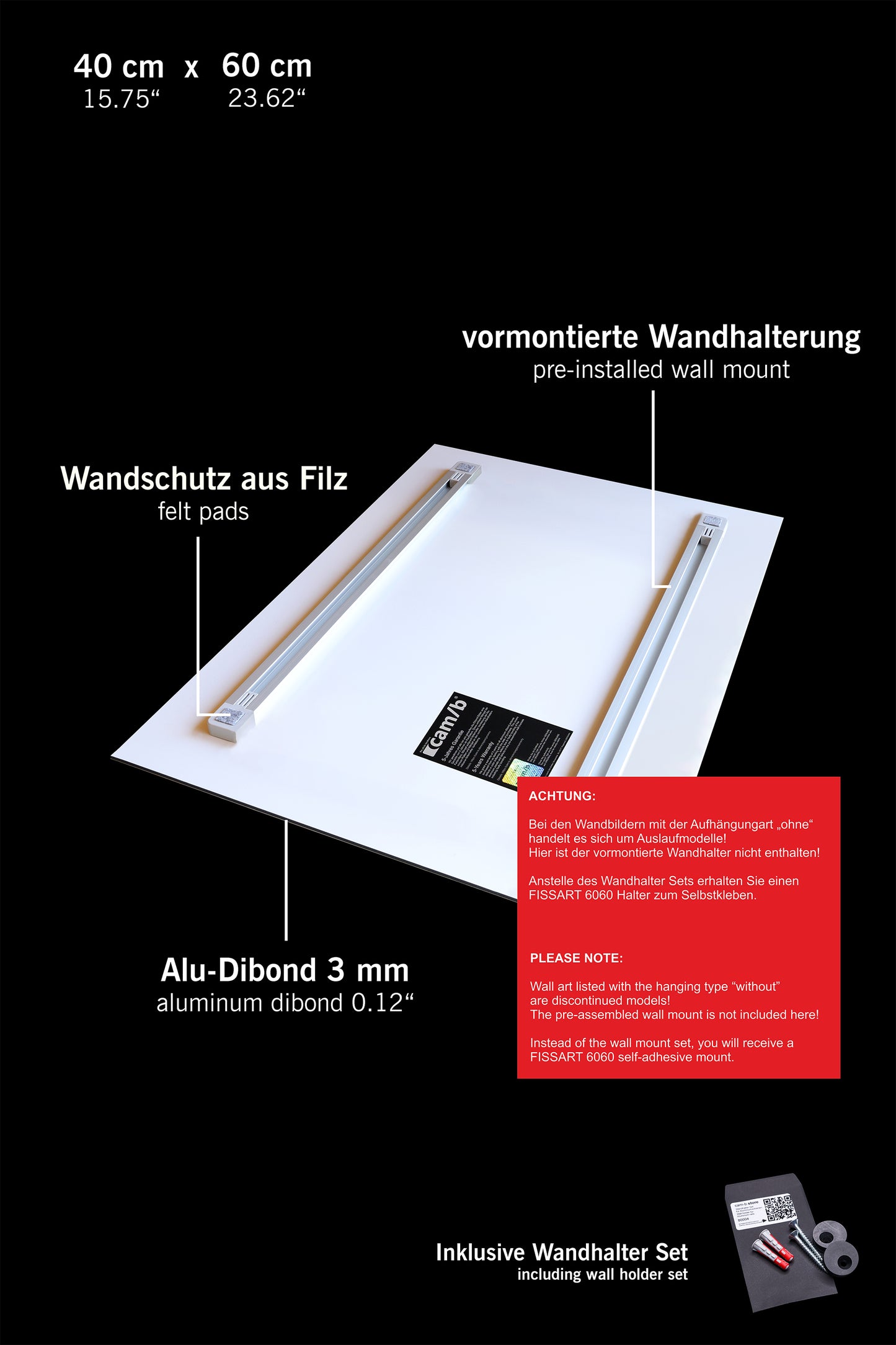 Rückseite Wandbild 40 x 60 cm