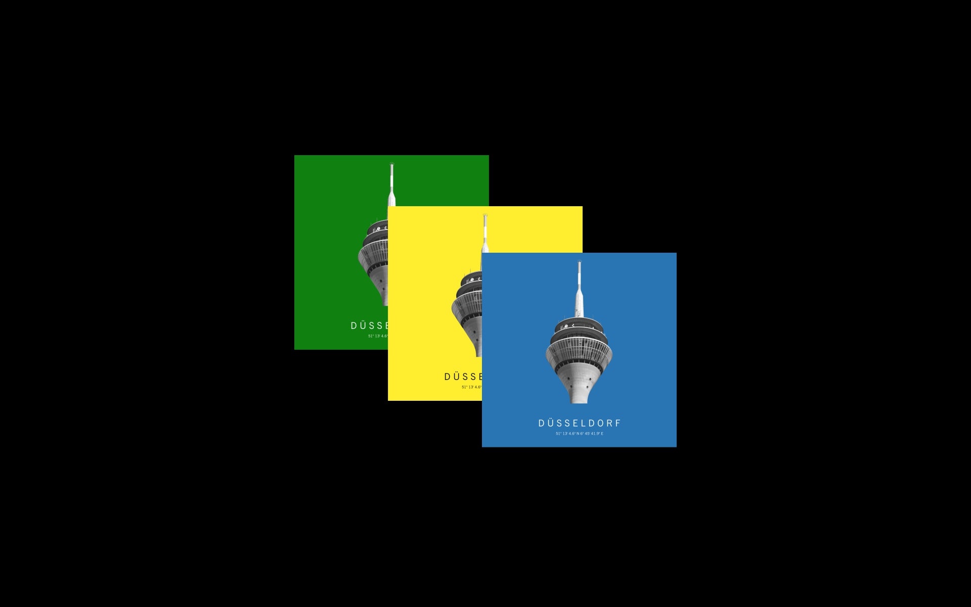 ART EDITION - Wandbilder Set Düsseldorf Rheinturm