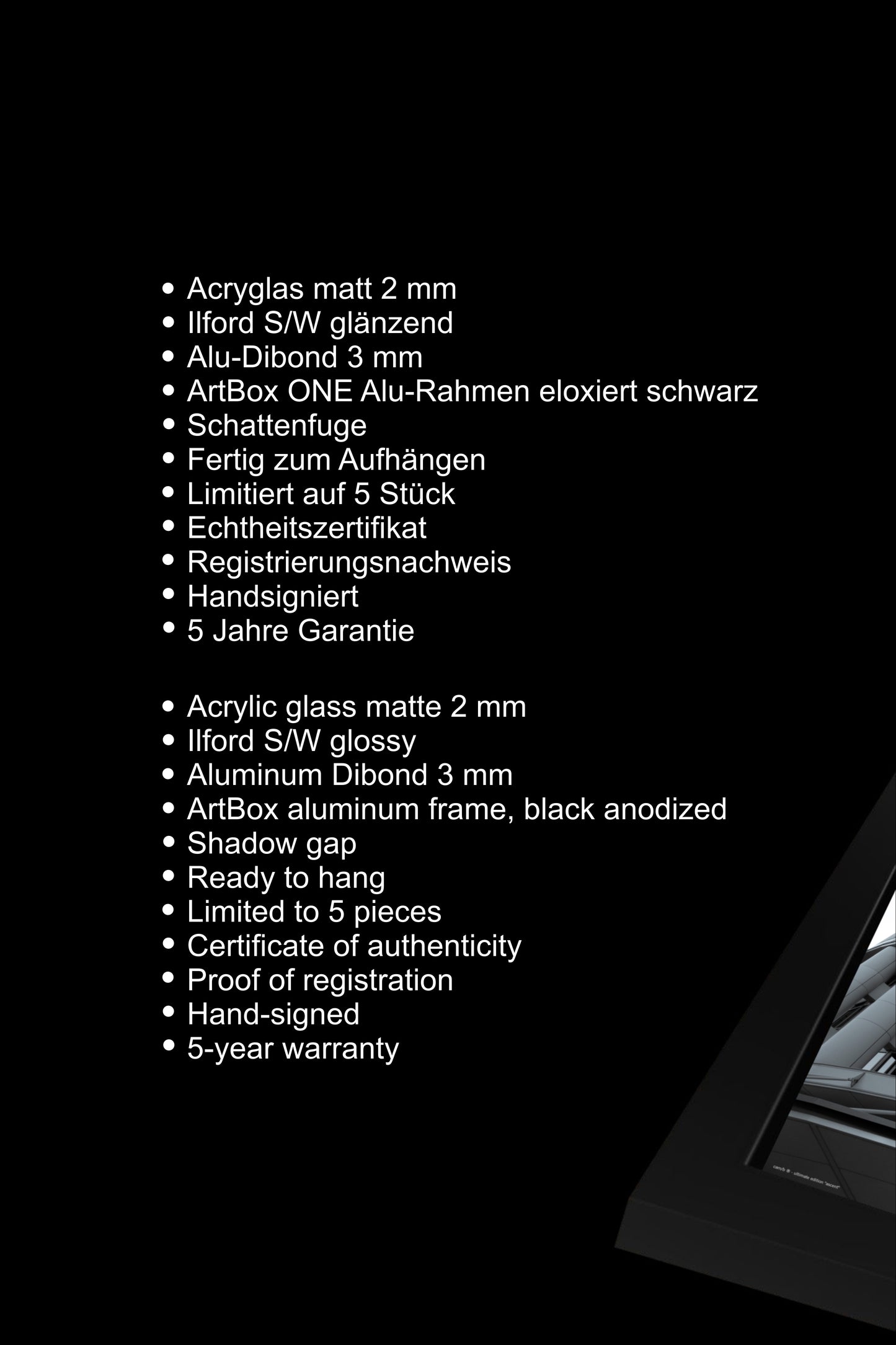 Ultimate Edition B/W Technische Daten