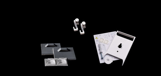 Verschiedene Alu-Dibond Wandhalter