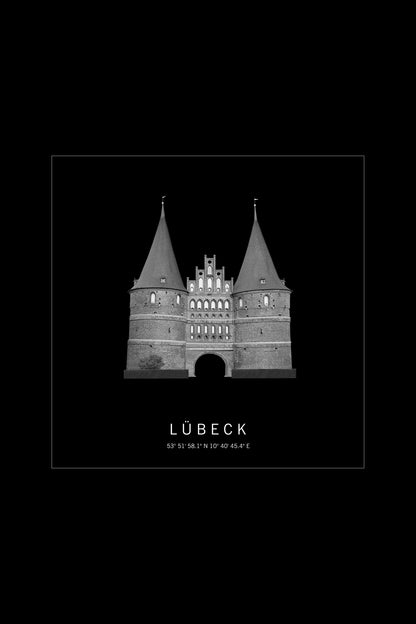 Art Edition Wandbild "Lübeck" schwarz