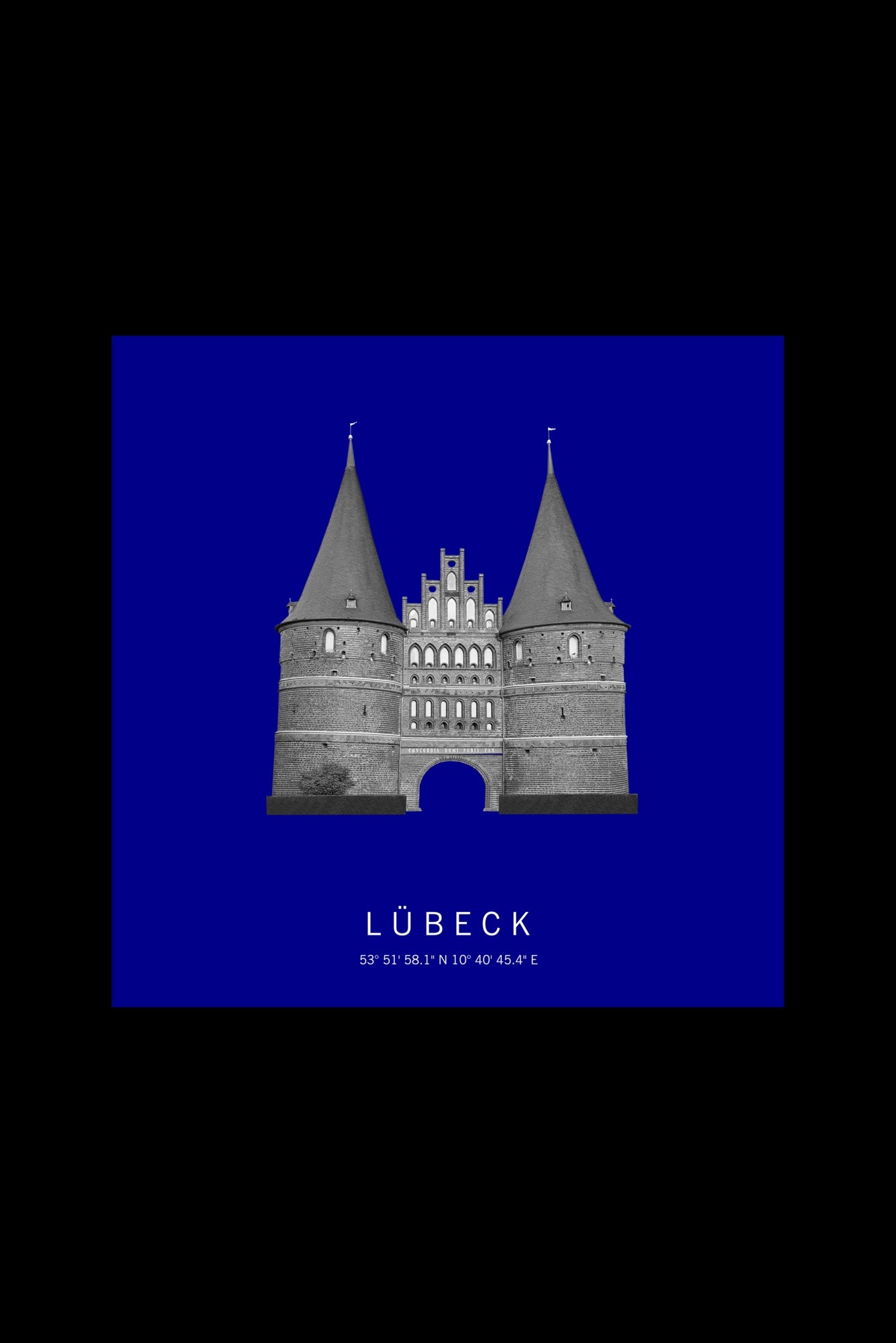 Art Edition Wandbild "Lübeck" dunkelblau