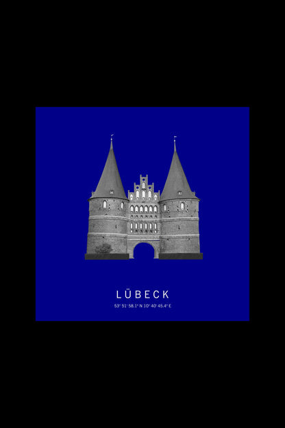 Art Edition Wandbild "Lübeck" dunkelblau