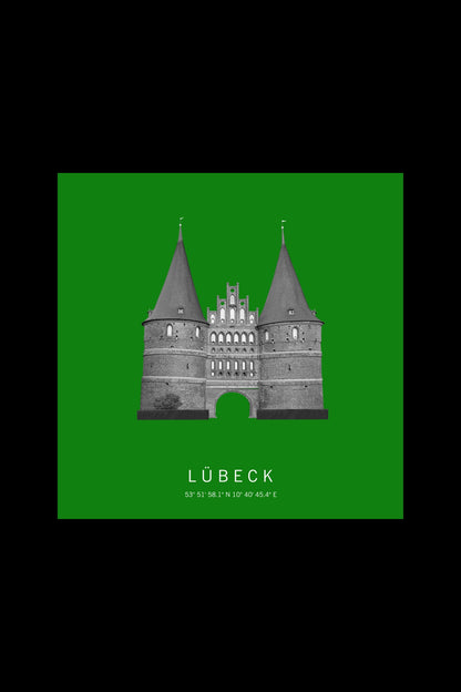 Art Edition Wandbild "Lübeck" grün
