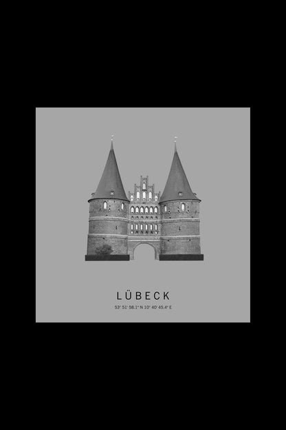 Art Edition Wandbild "Lübeck" hellgrau