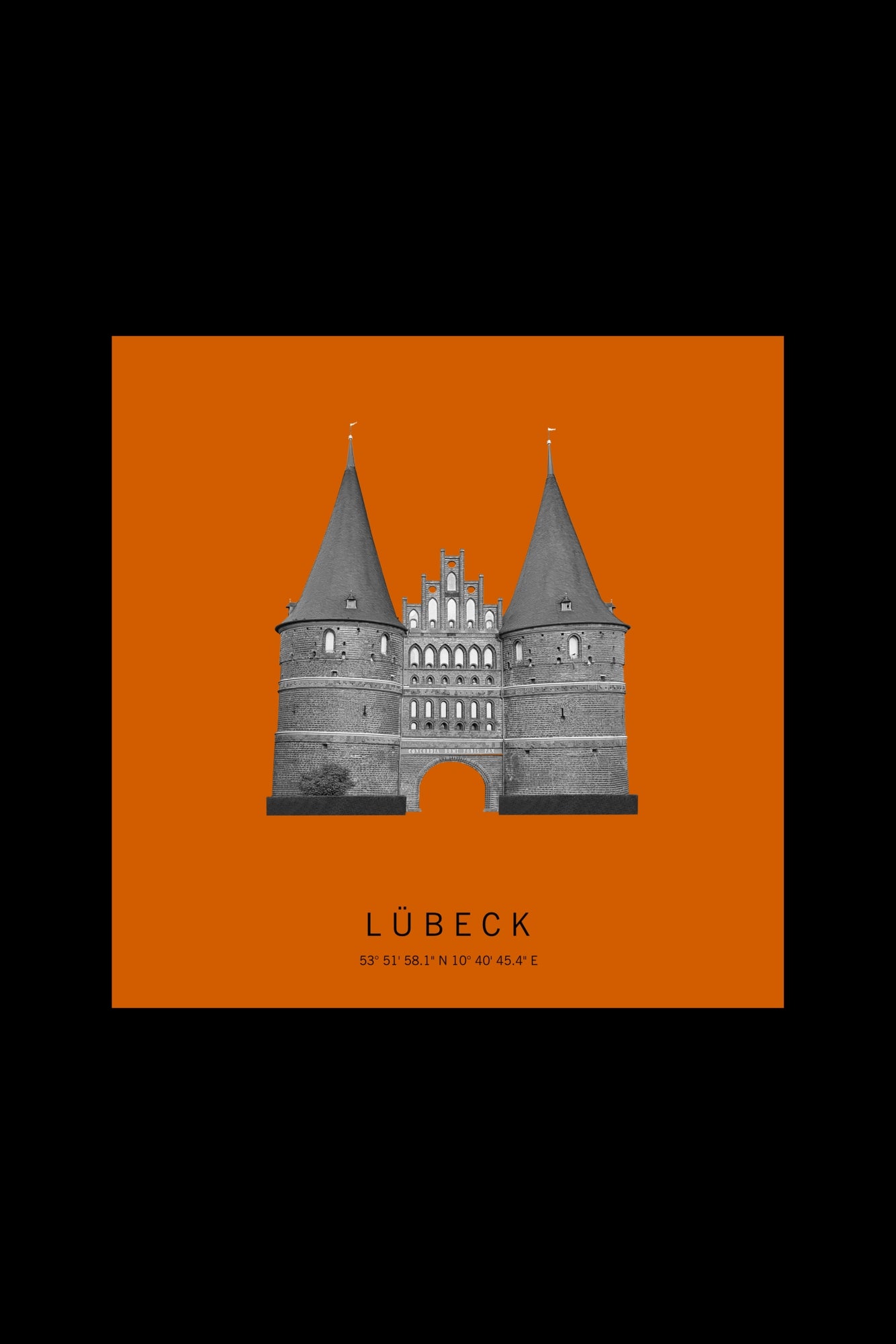 Art Edition Wandbild "Lübeck" orange