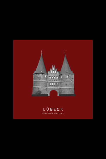 Art Edition Wandbild "Lübeck" rot