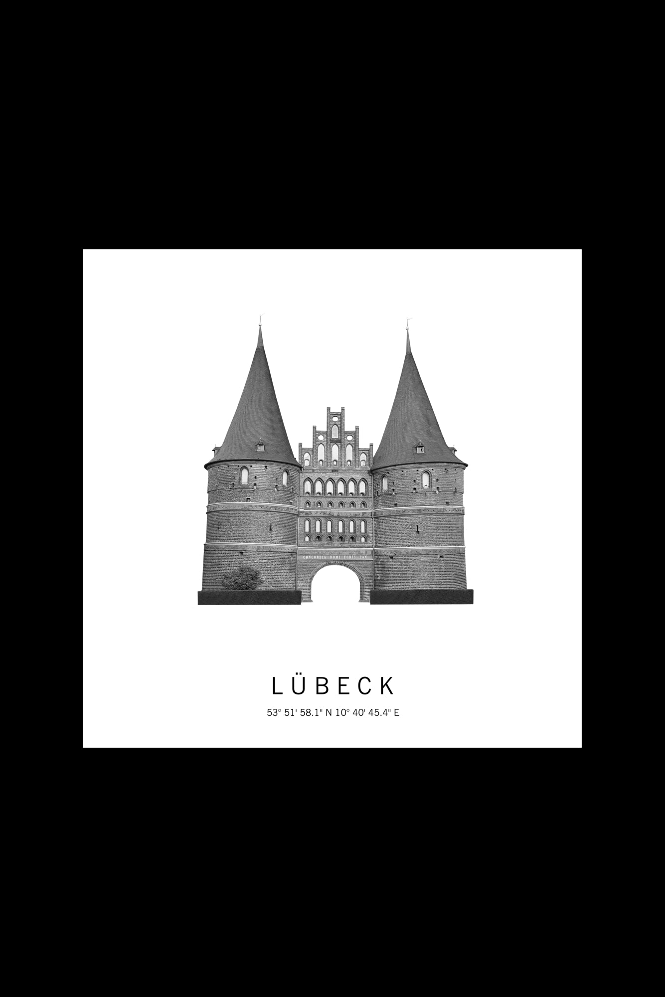 Art Edition Wandbild "Lübeck" weiß
