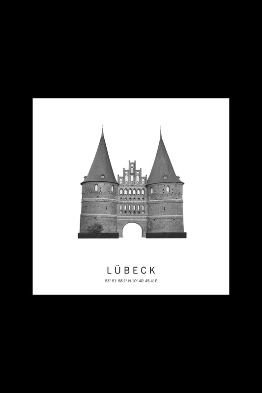 Art Edition Wandbild "Lübeck" weiß
