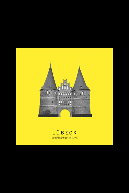 Art Edition Wandbild "Lübeck" gelb