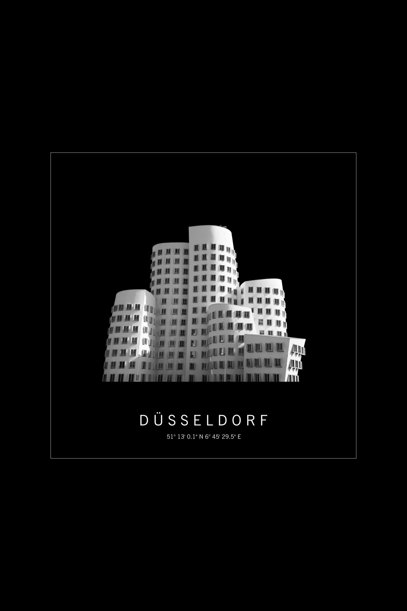 Art Edition Wandbild "Düsseldorf" schwarz