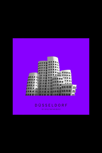 Art Edition Wandbild "Düsseldorf" lila