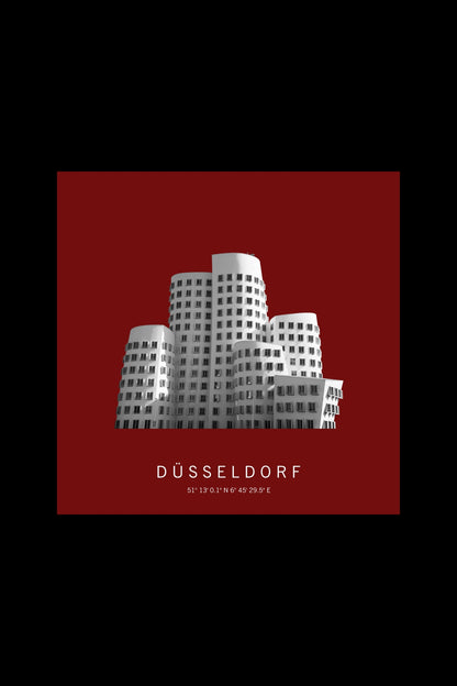 Art Edition Wandbild "Düsseldorf" rot