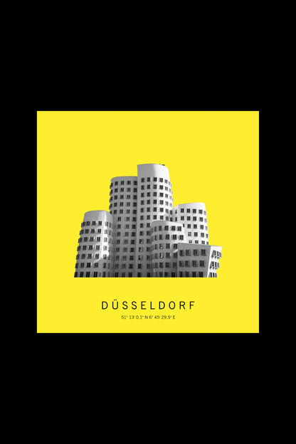 Art Edition Wandbild "Düsseldorf" gelb