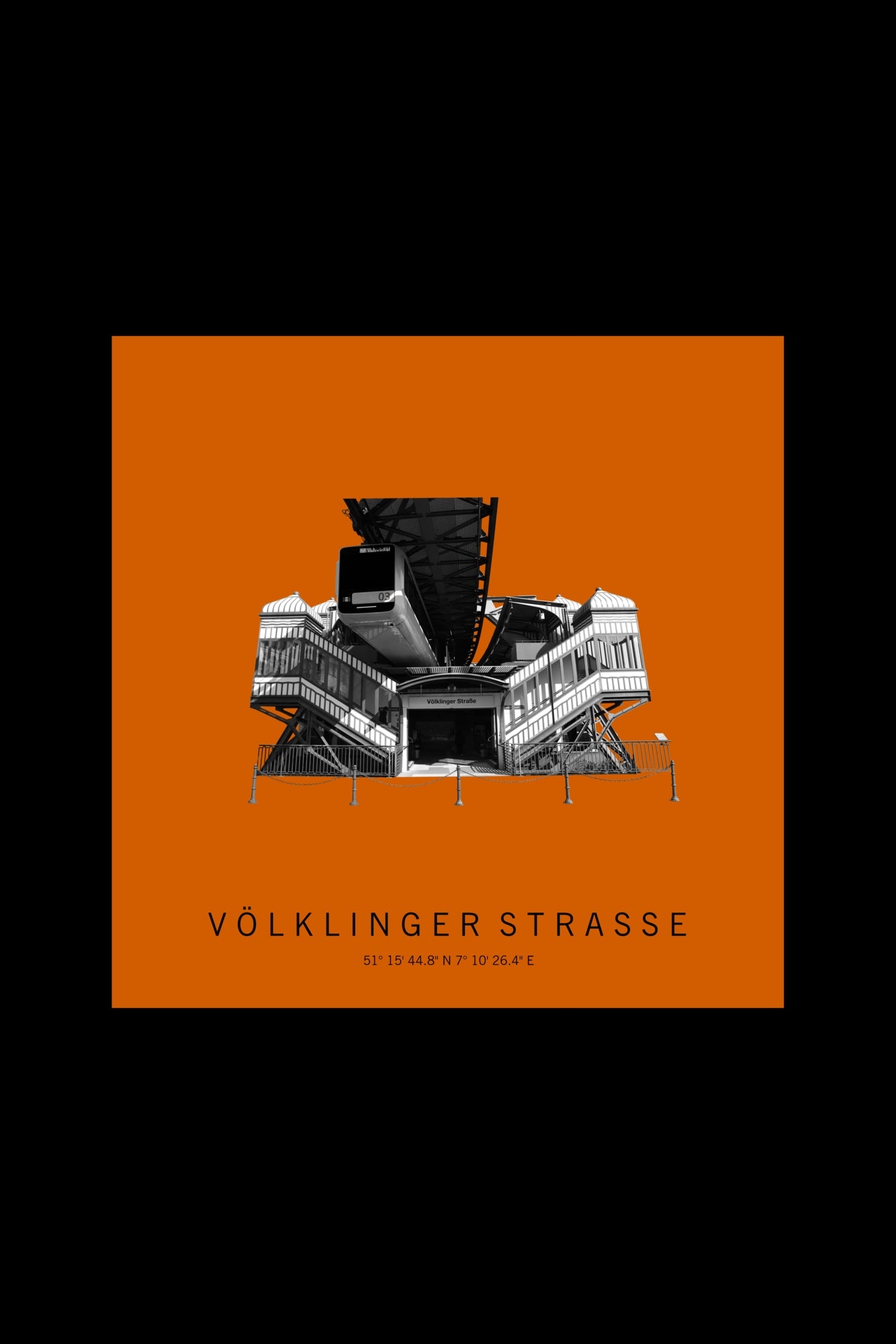 Art Edition Wandbild "völklinger straße" orange