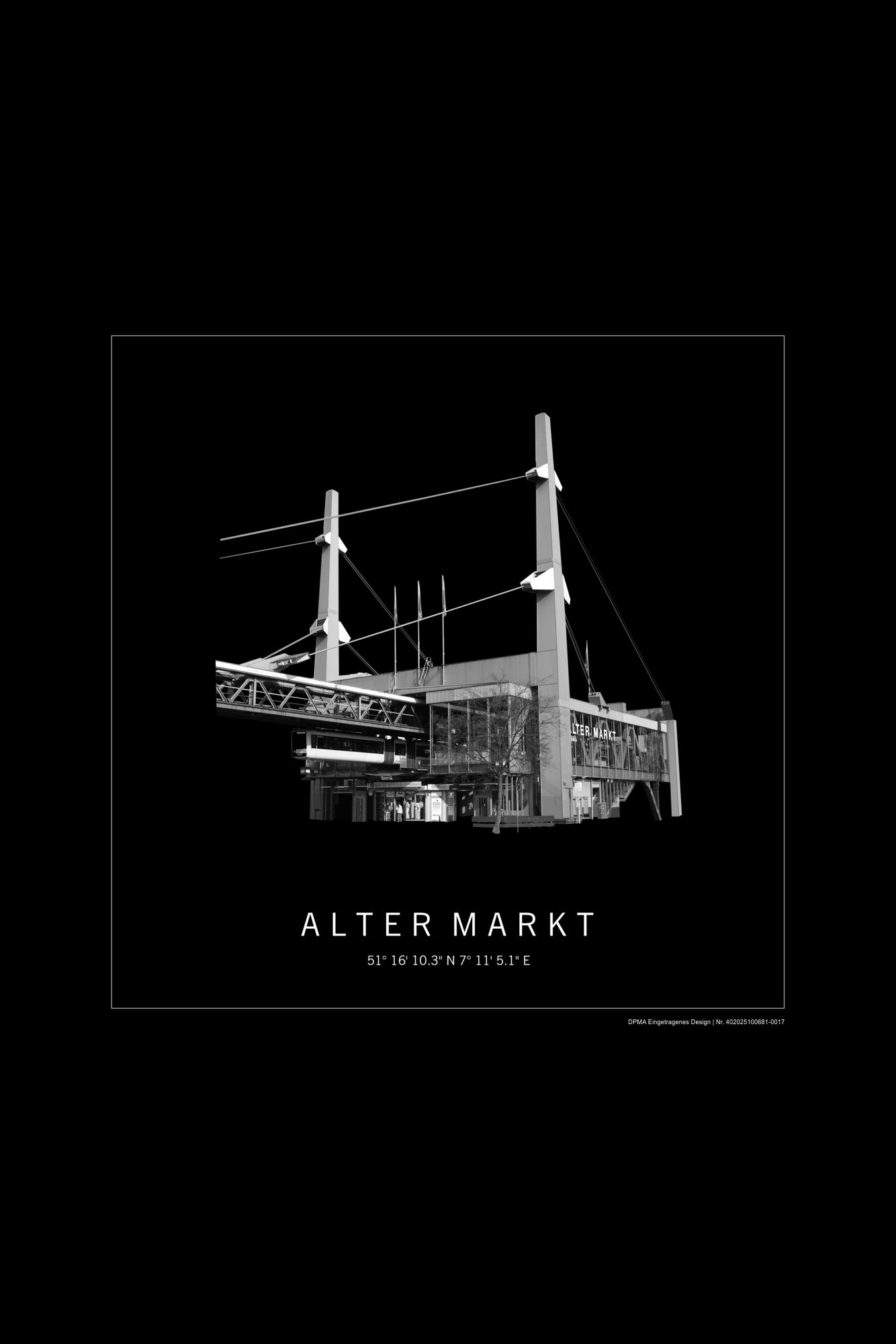 Art Edition Wandbild "alter markt" schwarz