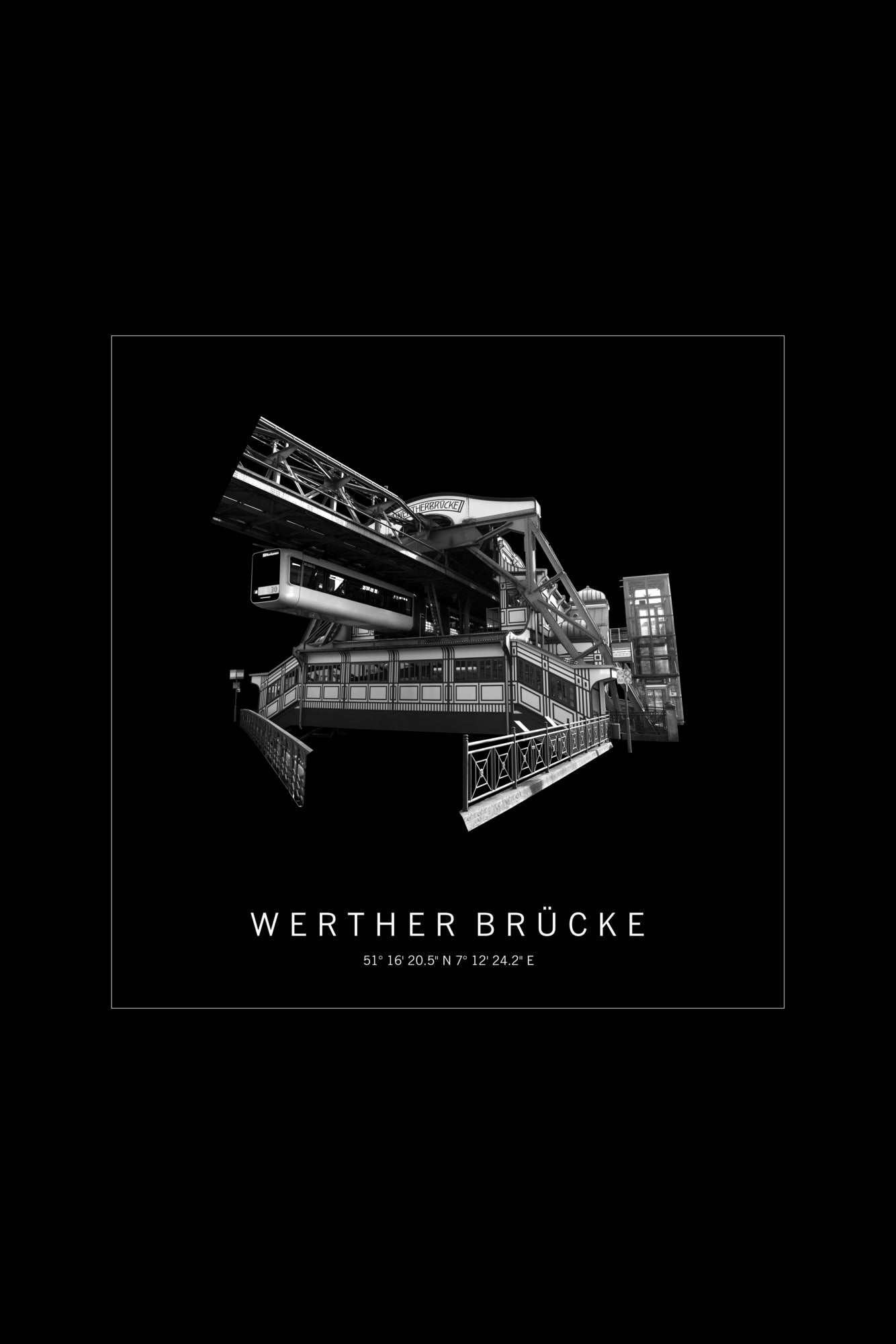 Art Edition Wandbild "werther brücke" schwarz