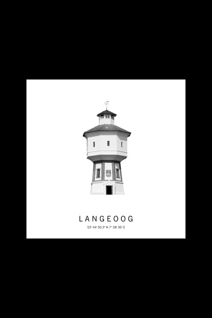 Art Edition Wandbild "Langeoog" weiß