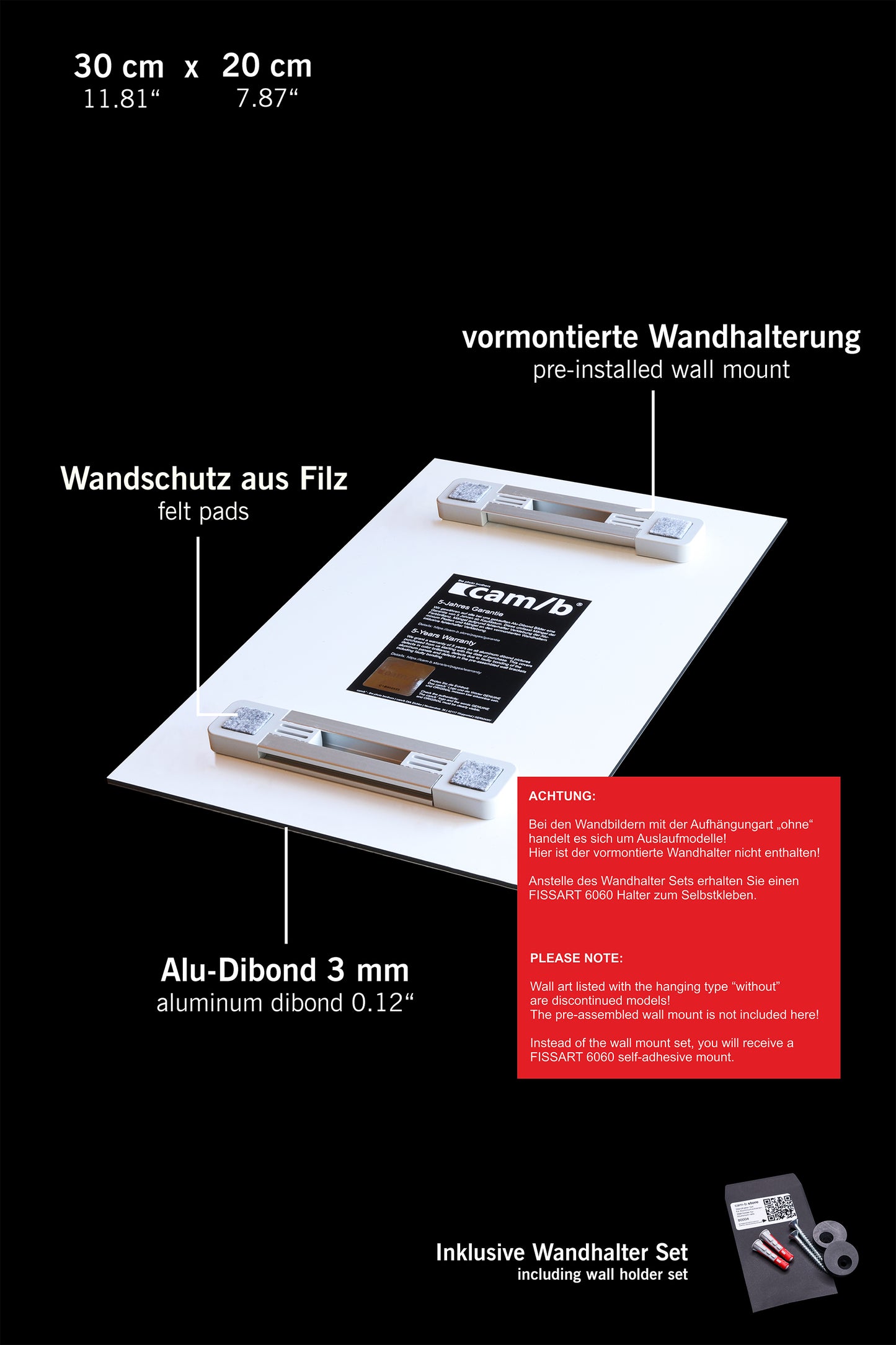 Rückseite Wandbild 30 x 20 cm