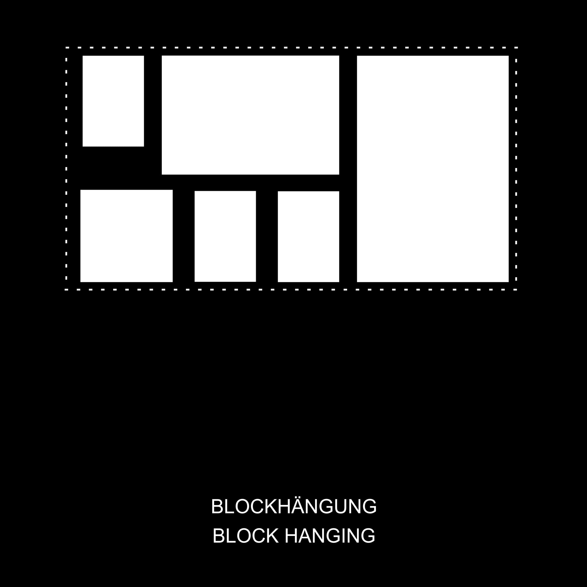 Aufhängart "Blockhängung" Skizze