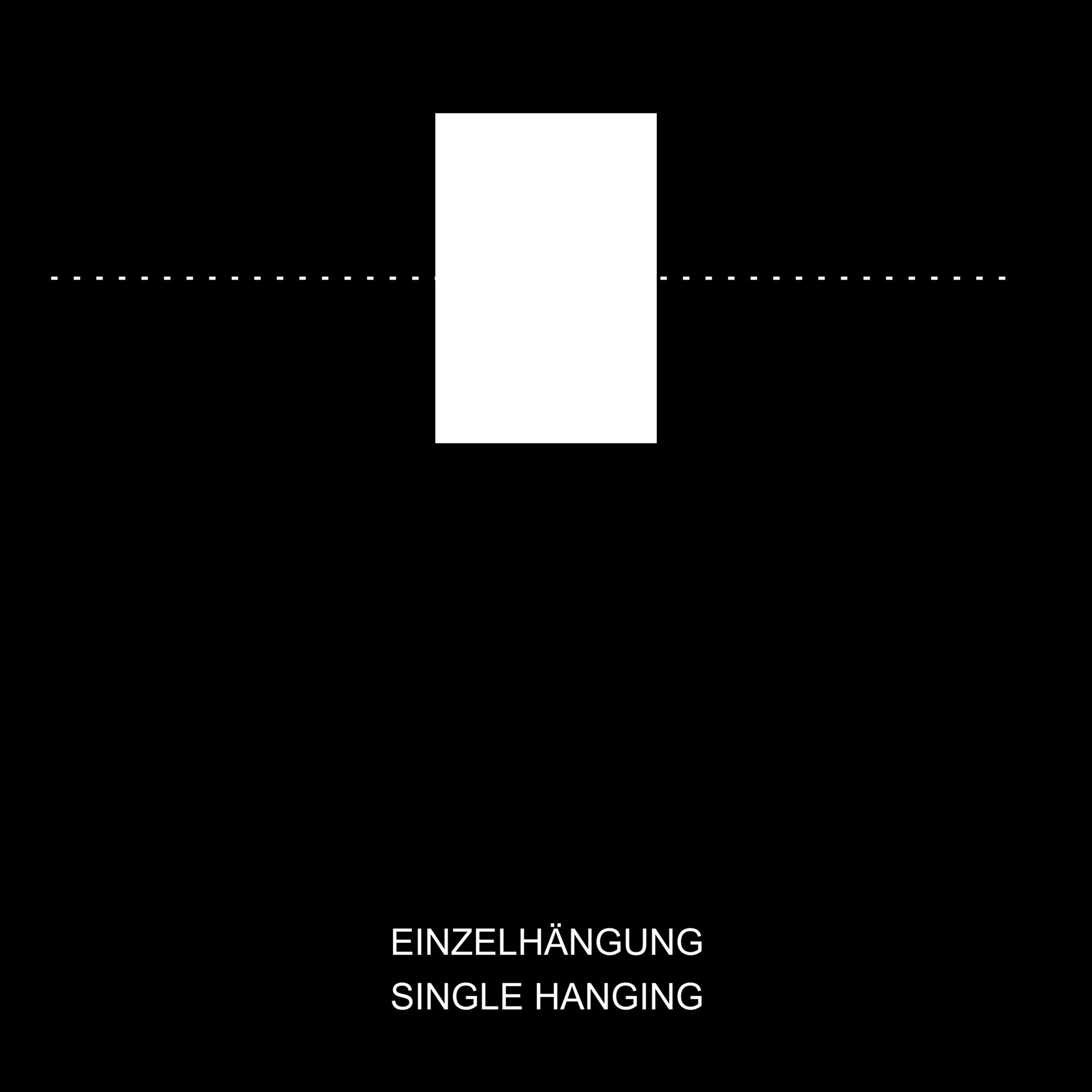 Aufhängart "Einzelhängung" Skizze