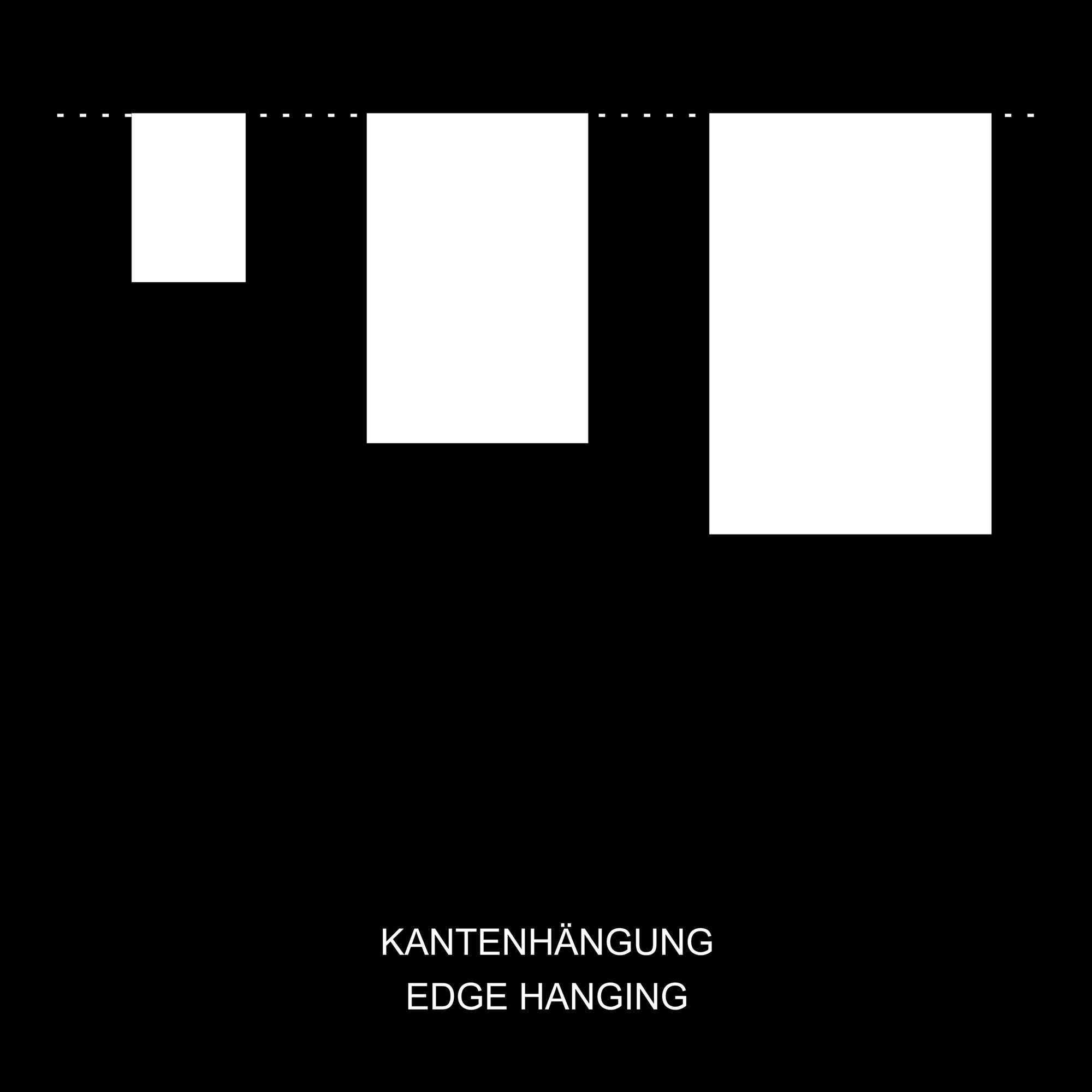 Aufhängart "Kantenhängung" Skizze