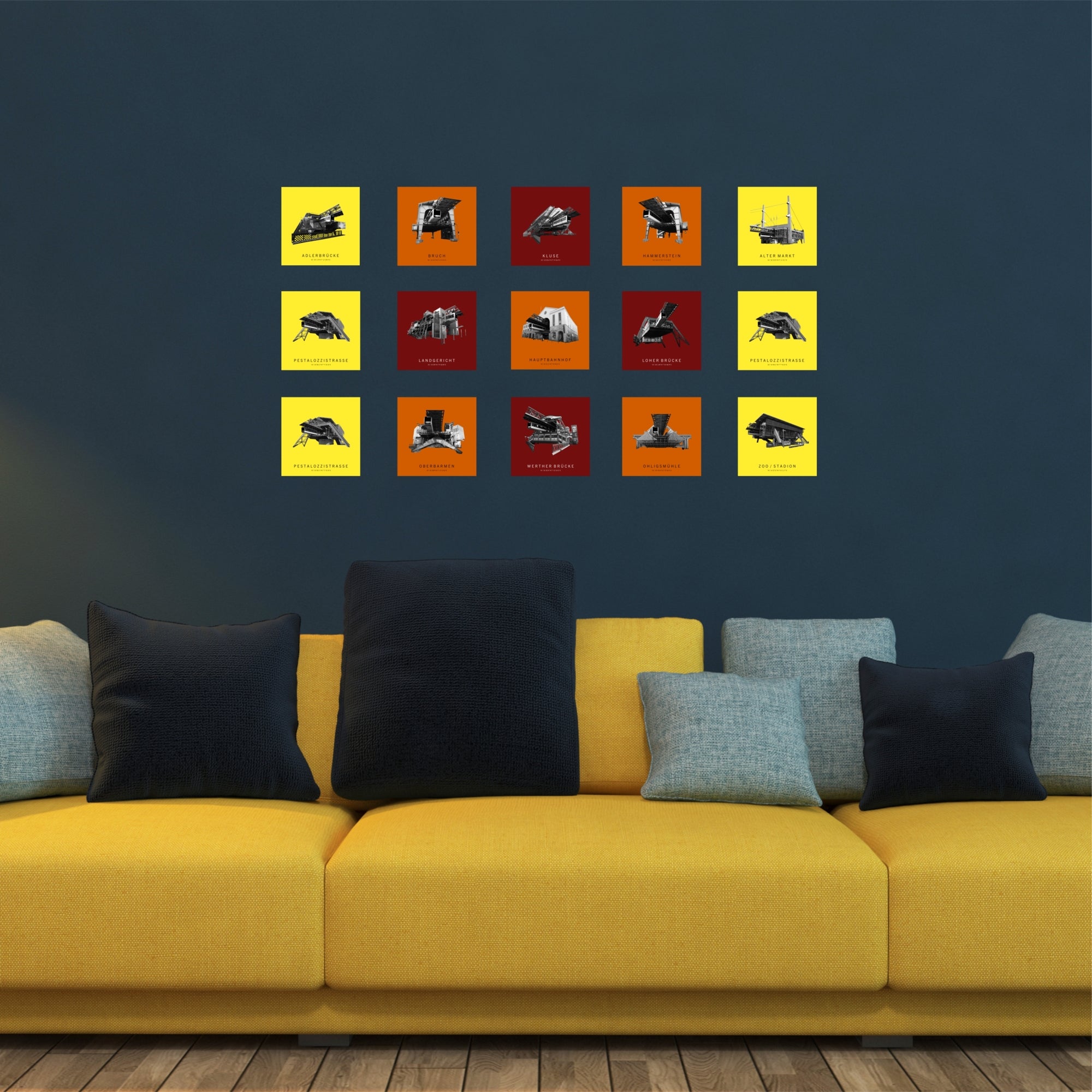 Aufhängart "Rasterhängung" Musteransicht