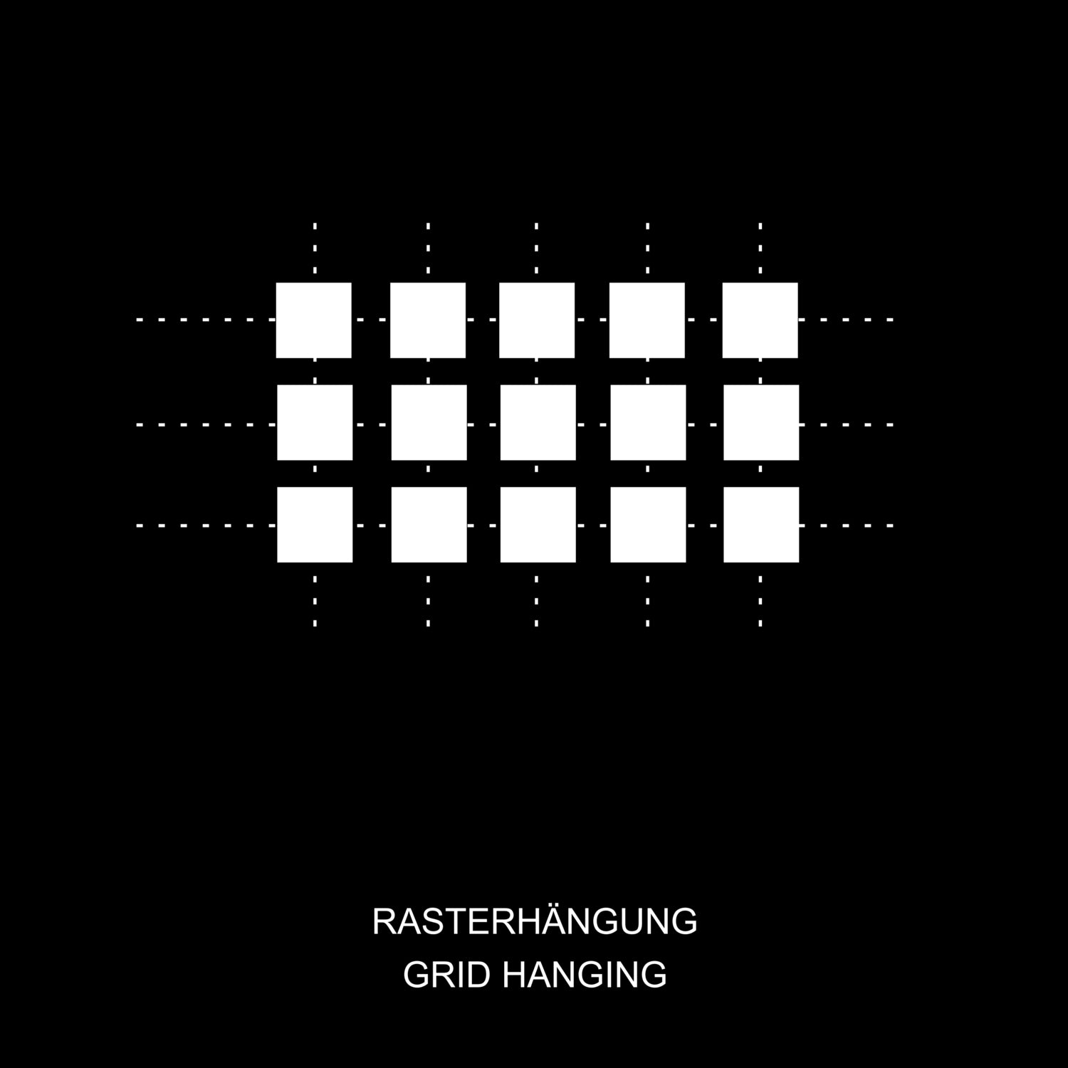 Aufhängart "Rasterhängung" Skizze